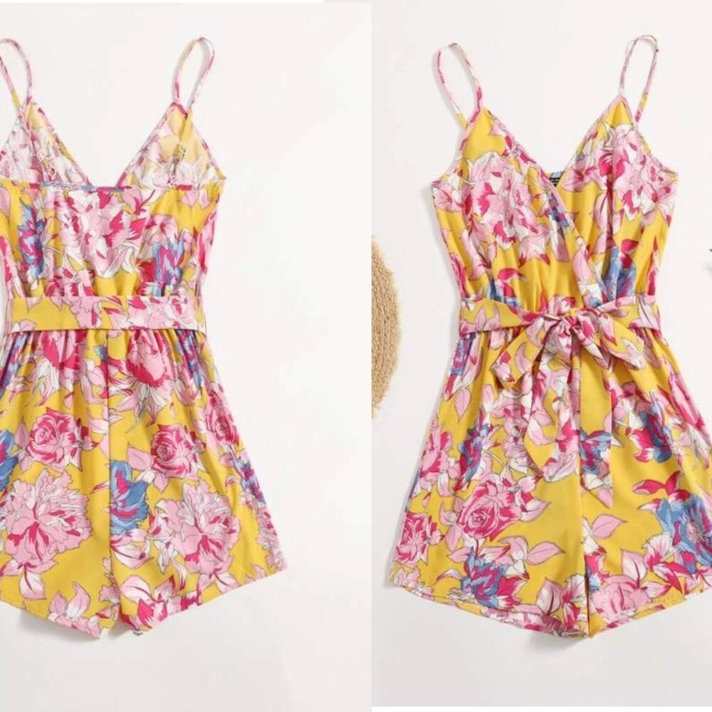 SALE! NEW!!! Size 2 Floral Belted Cami Romper